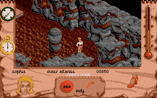 Indiana Jones and the Fate of Atlantis: The Action Game (Atari ST) screenshot: Level 6 - Sophia explores Atlantis.