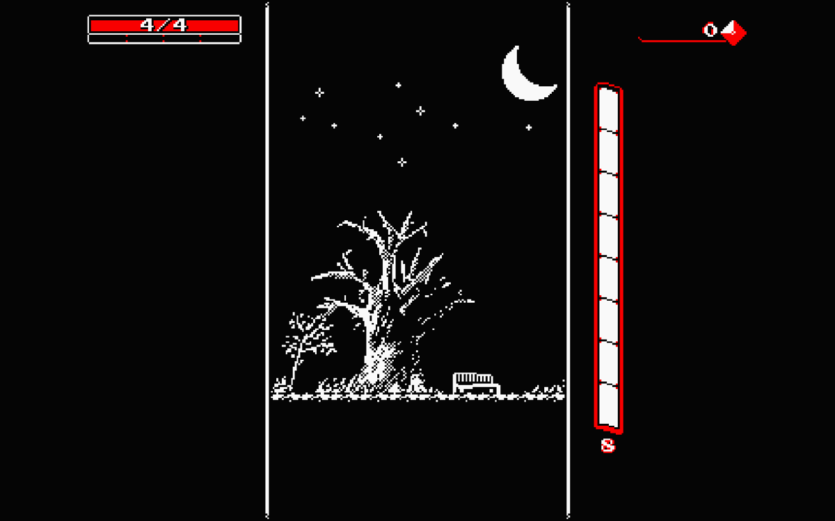 Downwell (Windows) screenshot: The boy in the introduction section