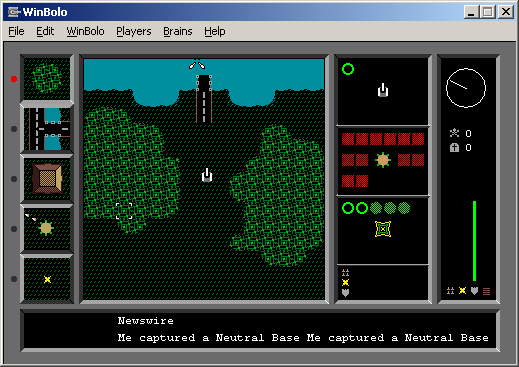 Bolo (Windows) screenshot: Sending my Little Green Man to harvest lumber.