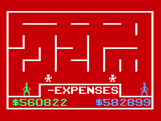 Take the Money and Run! (Odyssey 2) screenshot: An "Expenses" maze.