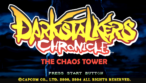Darkstalkers Chronicle: The Chaos Tower (PSP) screenshot: Title screen (European version)