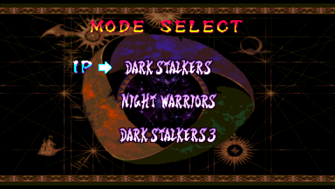 Darkstalkers Chronicle: The Chaos Tower (PSP) screenshot: Mode select