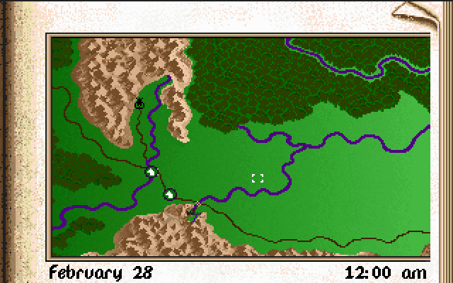 J.R.R. Tolkien's Riders of Rohan (DOS) screenshot: Moving my units on the map.