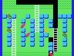 Mole Mole 2 (MSX) screenshot: Let the blocks fall down so you can reach the papaya
