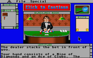 Déjà Vu II: Lost in Las Vegas (Atari ST) screenshot: Playing blackjack.