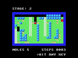 Mole Mole 2 (MSX) screenshot: Stage 2 in overview