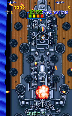 Zing Zing Zip (Arcade) screenshot: Other Final Boss, a Big ship