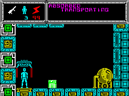 TUJAD (ZX Spectrum) screenshot: Being teleported to a different location of the reactor.
