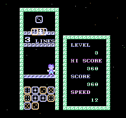 Palamedes II: Star Twinkles (NES) screenshot: 3 lines deleted!