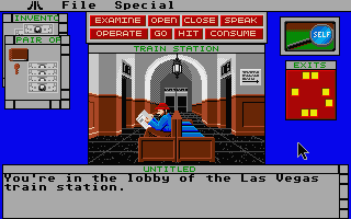 Déjà Vu II: Lost in Las Vegas (Atari ST) screenshot: Train station.