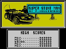 Super Stuntman (ZX Spectrum) screenshot: High Scores.