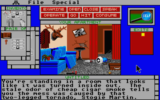 Déjà Vu II: Lost in Las Vegas (Atari ST) screenshot: Home sweet home?