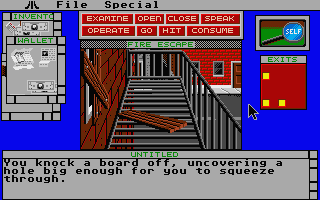 Déjà Vu II: Lost in Las Vegas (Atari ST) screenshot: Fire escape.
