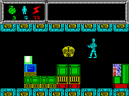 TUJAD (ZX Spectrum) screenshot: An <i>Auto Patrol IV</i> guard.