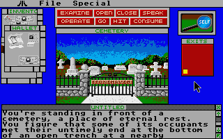 Déjà Vu II: Lost in Las Vegas (Atari ST) screenshot: Cemetery.
