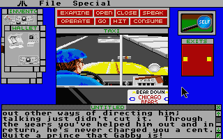 Déjà Vu II: Lost in Las Vegas (Atari ST) screenshot: Inside cab.