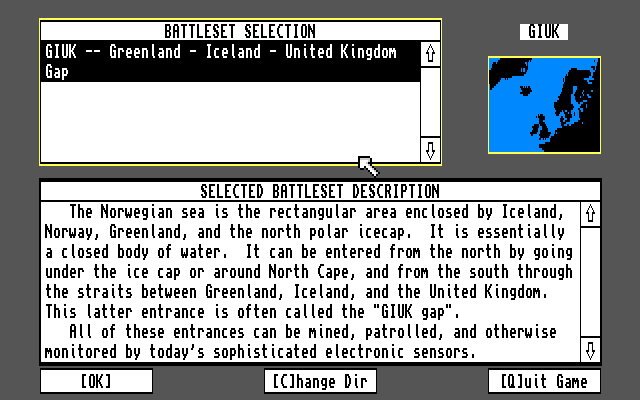 Harpoon & Battleset 2 (Amiga) screenshot: Battleset 1