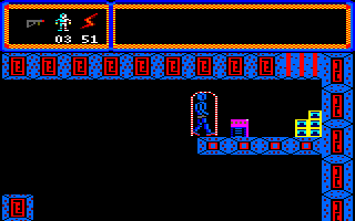 TUJAD (Amstrad CPC) screenshot: Downwards generates a sort of shield (on the ZX Spectrum version it is prejudicial to do so).