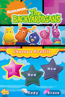 The Backyardigans (Nintendo DS) screenshot: Select a file.