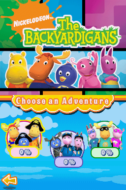 The Backyardigans (Nintendo DS) screenshot: You can choose three mini-game adventure modes