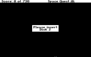 Space Quest III: The Pirates of Pestulon (Amiga) screenshot: Insert Disk request