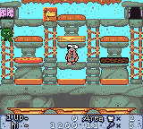 The Flintstones: Burgertime in Bedrock (Game Boy Color) screenshot: There is a bonus item I can grab at the top
