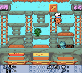 The Flintstones: Burgertime in Bedrock (Game Boy Color) screenshot: A bonus club to get