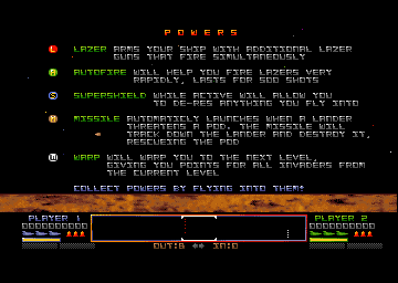 Datastorm (Amiga) screenshot: Power-ups