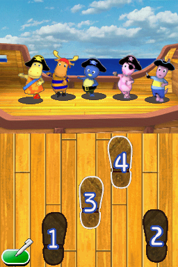 The Backyardigans (Nintendo DS) screenshot: Follow the number of the steps.