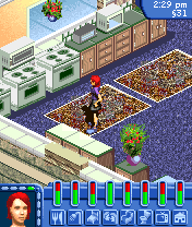 The Sims: Bustin' Out (N-Gage) screenshot: Shopping for kitchen appliances.