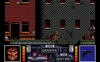 Navy Seals (Atari ST) screenshot: Ducking, enemy to the right