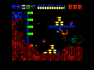 Rex (Amstrad CPC) screenshot: If some bubble power is lost, at least, the laser beams weapon is at its full power.