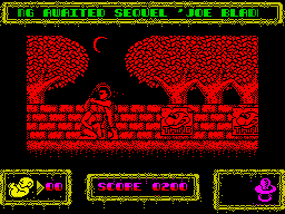 Brat Attack (ZX Spectrum) screenshot: Each counter person will punch you in the face.