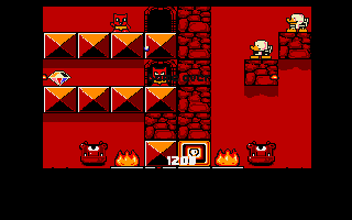 Go Looly (Amiga) screenshot: A little after the start of level one, showing the numerous baddies Lolly faces