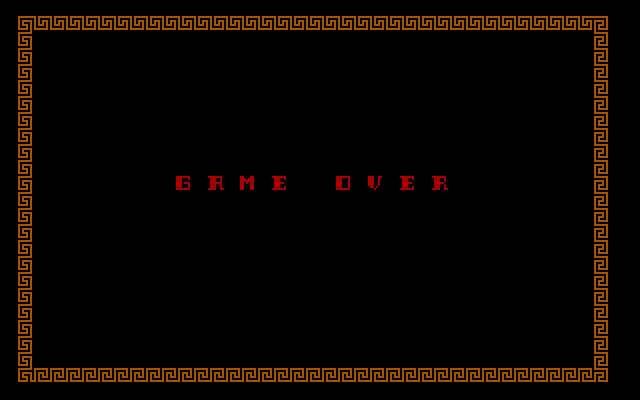 Pharaoh's Tomb (DOS) screenshot: I've died! Game Over...