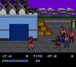 Double Dragon II: The Revenge (Genesis) screenshot: Your girl getting blown away.