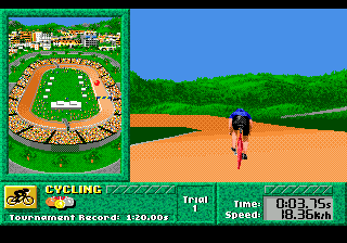 Summer Challenge (Genesis) screenshot: Cycling