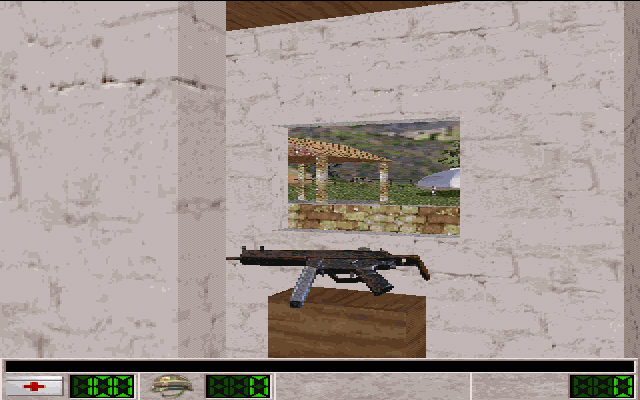 The Varginha Incident (DOS) screenshot: You've found a gun.