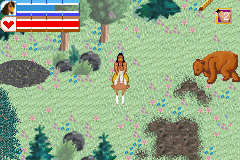 Spirit: Stallion of the Cimarron (Game Boy Advance) screenshot: Fortunately, the bear can't move further due to poor and sloppy programming.