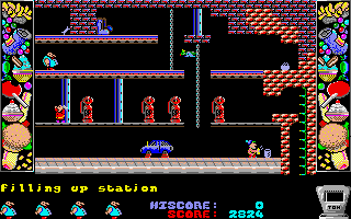 Chubby Gristle (Amiga) screenshot: Filling up station