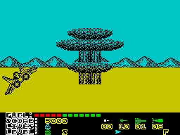 Mig-29 Soviet Fighter (ZX Spectrum) screenshot: Nuclear explosion.