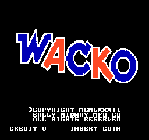Wacko (Arcade) screenshot: Title screen