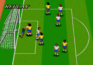 World Championship Soccer II (Genesis) screenshot: Replay of a goal