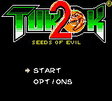 Turok 2: Seeds of Evil (Game Boy Color) screenshot: Title screen / Main menu.