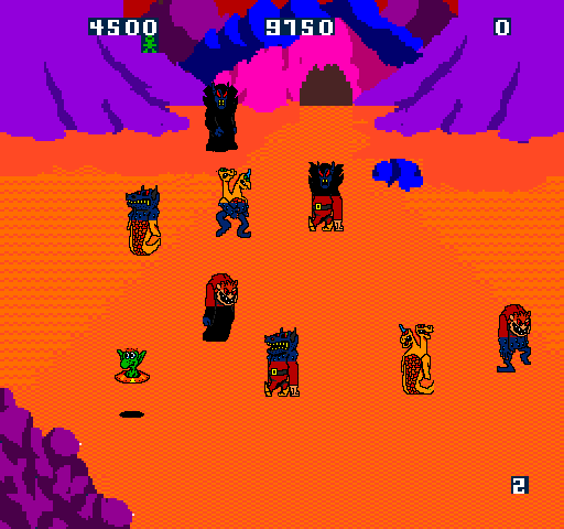 Wacko (Arcade) screenshot: Lots of mutant monsters.
