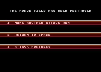 Hawkquest (Atari 8-bit) screenshot: Into the fortress