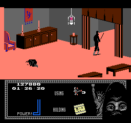 Last Ninja 2: Back with a Vengeance (NES) screenshot: Level 6, "The Final Battle": This is it!<br> Take a deep breath, review what has do be done, which magic tricks you'll expect because the showdown is going to happen.