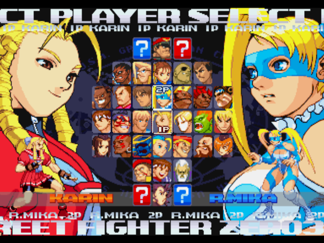 Street Fighter Alpha 3 (PlayStation) screenshot: Character selection