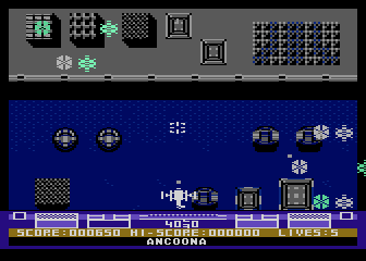 Hawkquest (Atari 8-bit) screenshot: Note the circular arrangements