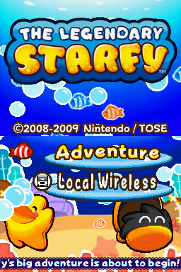 The Legendary Starfy (Nintendo DS) screenshot: Title screen